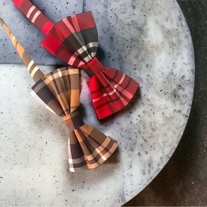 Vintage Plaid Bow Tie Set